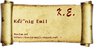 Kőnig Emil névjegykártya